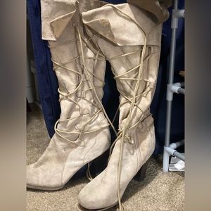 Tall lace up boots